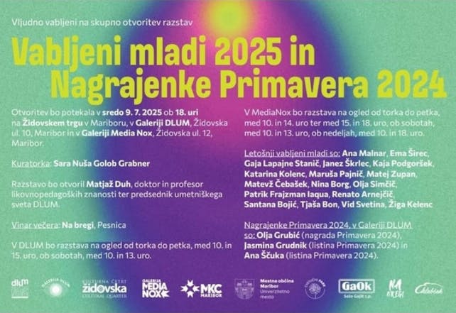 Razstavi »Nagrajenke Primavera 2024« in »Vabljeni mladi 2025«